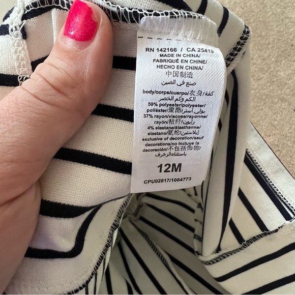 Habitual girl dress striped white navy blue bows details nautical classic 12m - Picture 6 of 7